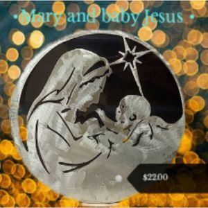 Mary and baby Jesus sign